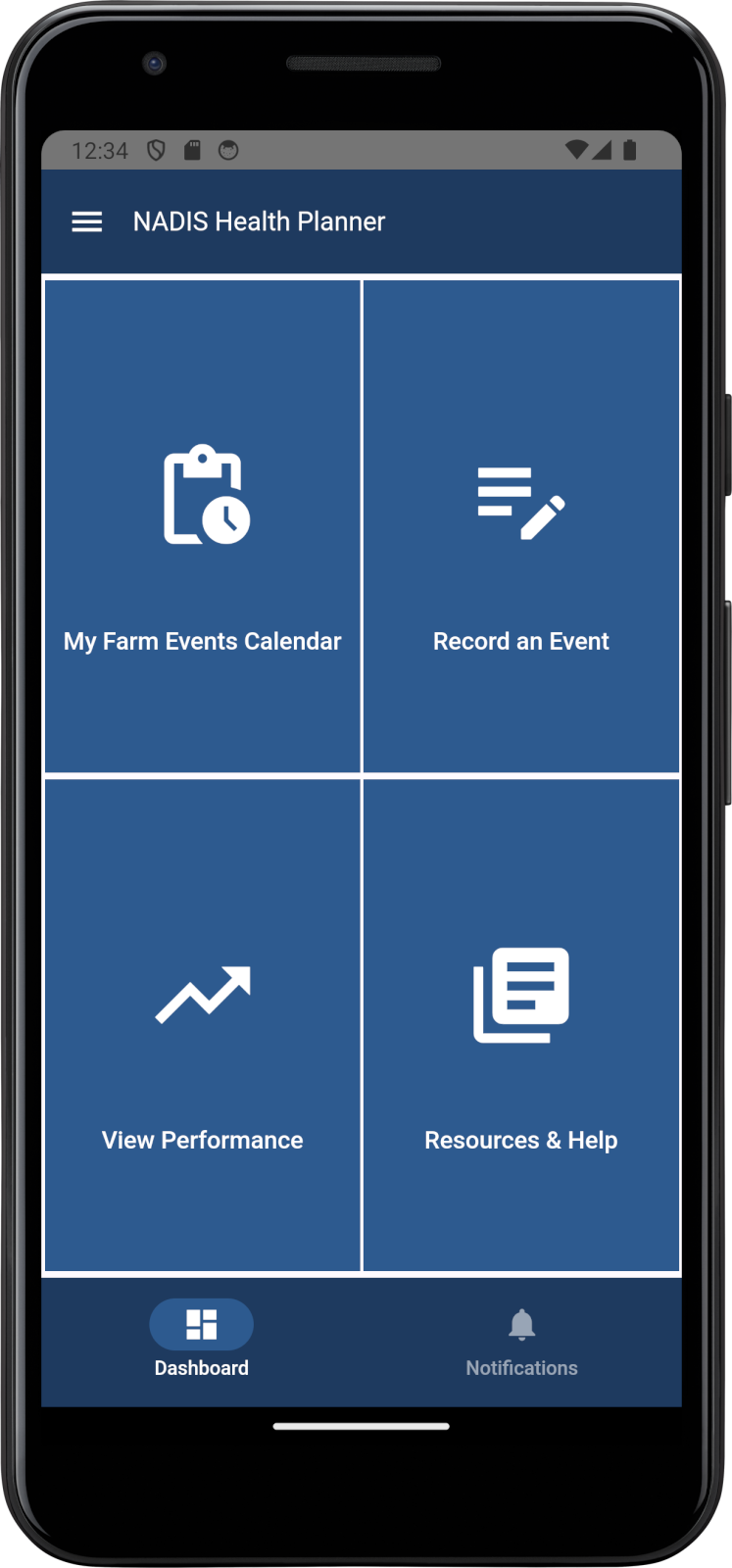 NADIS Health Planner app on a farm